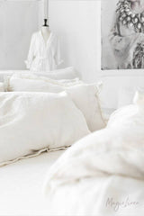 MagicLinen - White duvet cover set (3pcs): US King + Standard pillowcases