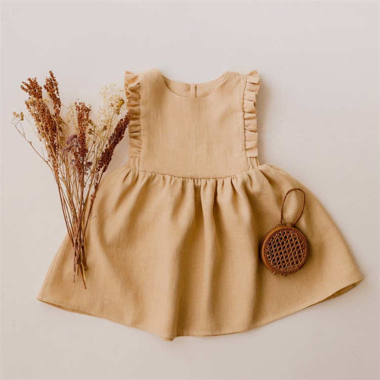 Annie & Charles - Annie & Charles® linen dress VALERY: Pink / 12-18 M