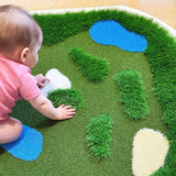 MEKA Sensory Play - 3D Grass Habitat Tuff Tray Play Mat: Large