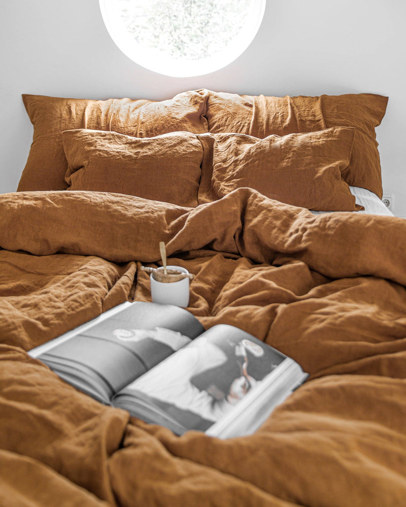 MagicLinen - Cinnamon duvet cover set (3 pcs): US King + Standard pillowcases