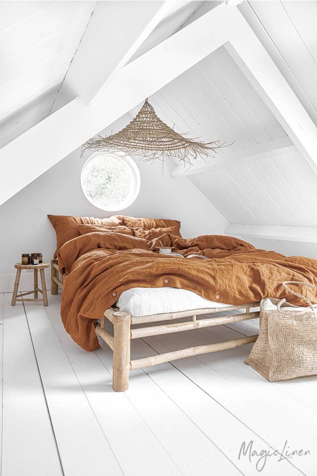 MagicLinen - Cinnamon duvet cover set (3 pcs): US King + Standard pillowcases