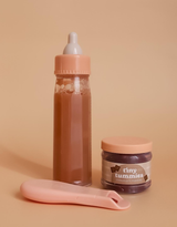 Shine on me Distribution - Tiny Tummies Puree and Milk Bottle set for doll - Chocolate