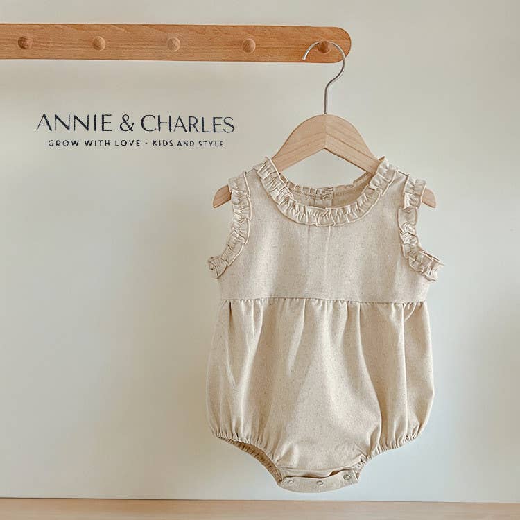 Annie & Charles - Annie & Charles® Linen Baby Bloomer and PALMINA Dress: 18-24 M / Bloomer
