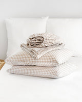 MagicLinen - Linen sheet set in Natural gingham  (4 pcs) Bedding set: US King + Standard pillowcases