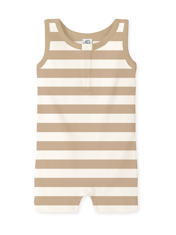 Colored Organics - Nile Romper - Tan Ely Stripe