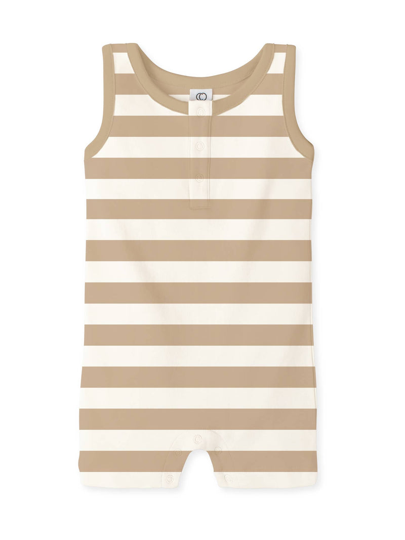 Colored Organics - Nile Romper - Tan Ely Stripe