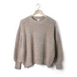 Womens Chunky Knit Sweater - Pecan