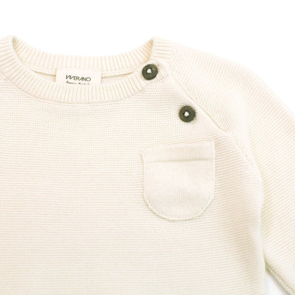 Knit Raglan Sweater Pullover - Cream