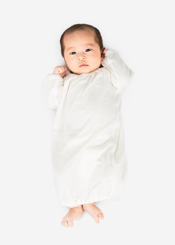DoubleKnit Newborn Gown - White