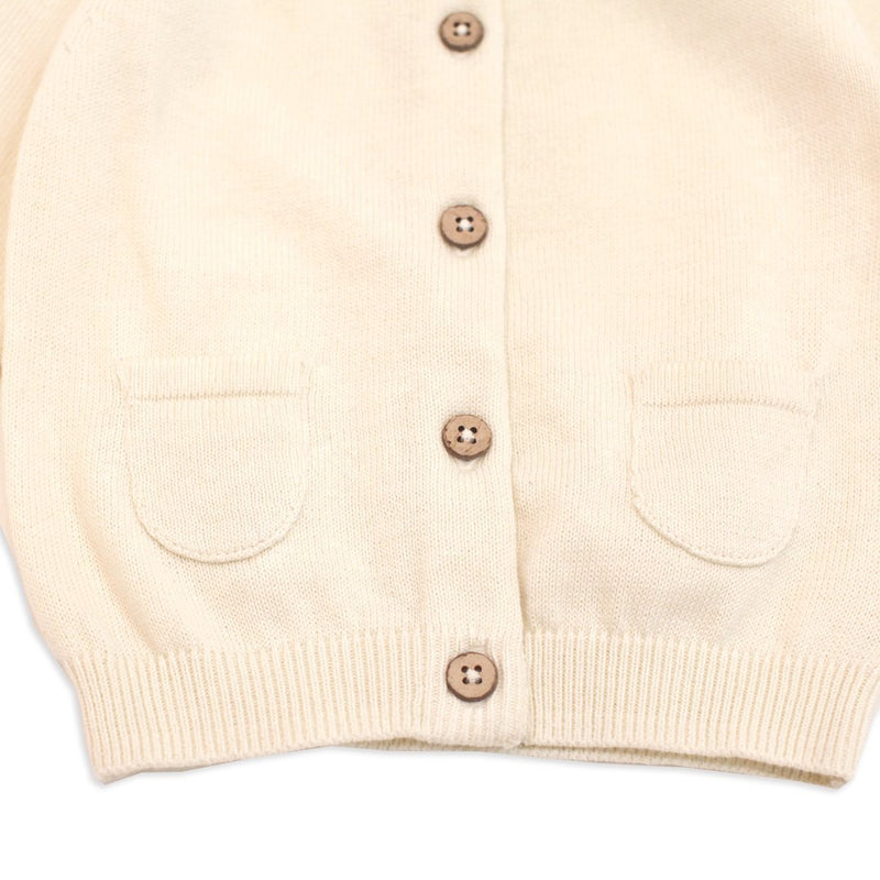 Knit Button Cardigan Sweater - Cream